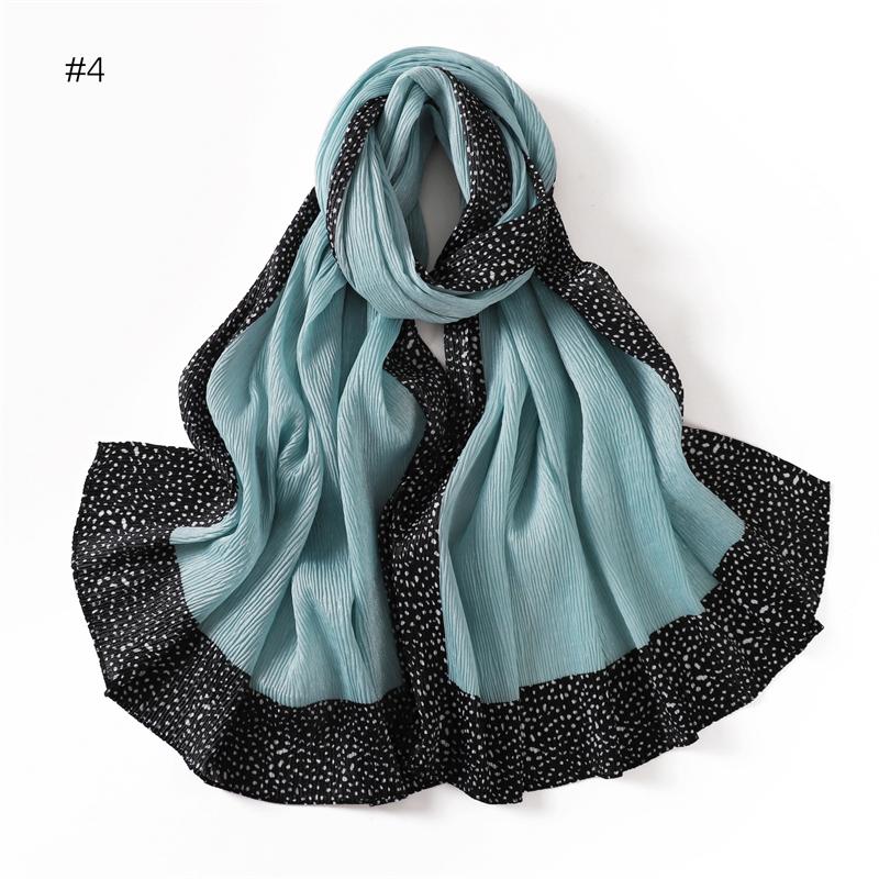 80*180cm Women Plain Solid Wrinkle Hijab Scarf Lady High Quality Wraps Shawls Muslim Headband Islamic Scarves Ramadan