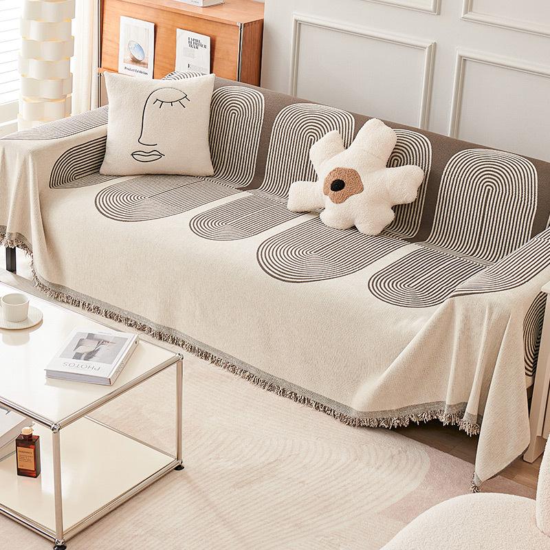 Four Seasons Universal Non-Slip Sofa Cover Full Cover Cloth Chenille Anti-Scratching Non-Stick Sofa Cover All-Inclusive Universal Cover Cover