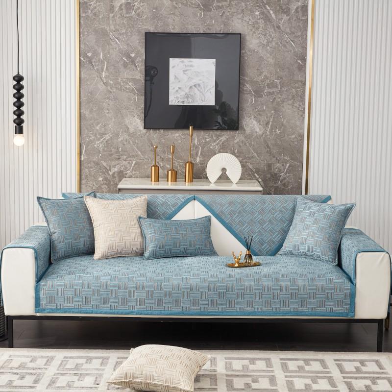 Синель жаккардовый L-образный угловой чехол для дивана — фото 4