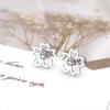 Korean Style Four-Leaf Clover Stainless Steel Ear Stud Earrings for Women