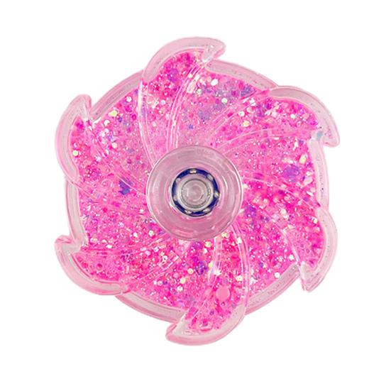Flower Spinner Fidget Toy Glitter Quicksand Filled Stress Relief Finger Flexibility Training Spinning Top Fingertip Gyro Kids Teens Adults Gift