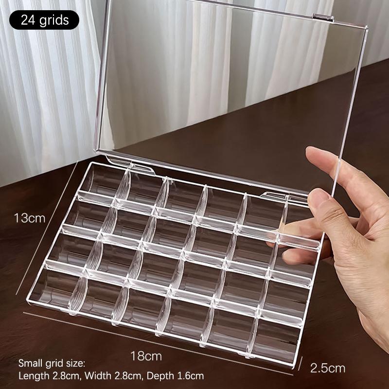 12/21/24 Przegród Pudełko Organizer na Nail Art Brokat Dżety Kamienie Szlachetne Etui do Przechowywania Pudełko DIY Biżuteria Koraliki Organizer do Haftu Pojemnik