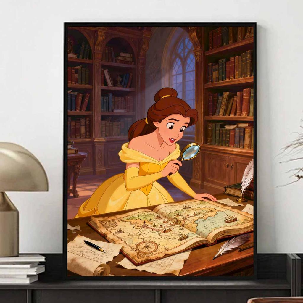 Disney Diamond Painting Belle's Map Room DIY Diamond Art Painting Set for Home Office Decoration Handmade Gifts