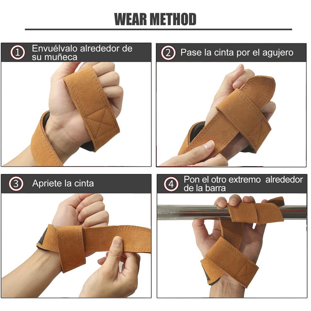 OLIKEI 1 para Skóra bydlęca Wsparcie nadgarstka Siłownia Podnoszenie ciężarów Paski na nadgarstki Antypoślizgowa opaska na nadgarstek Ochraniacz na nadgarstek do treningu siłowego podciągania w martwym ciągu