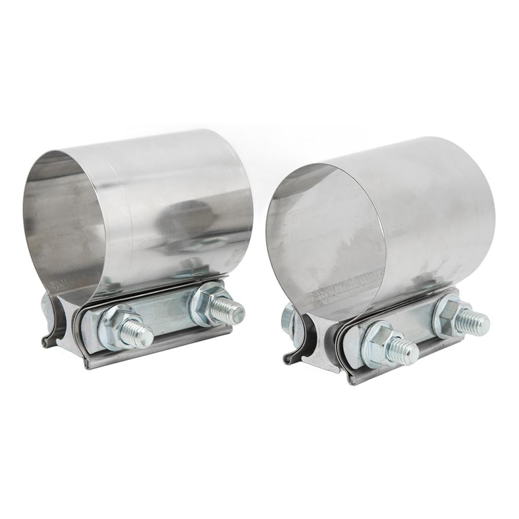2 Stück 2,5 Zoll Auspuffschelle Stumpfstoß 304 Edelstahl Auslaufsicher Universelle Auspuffkupplung