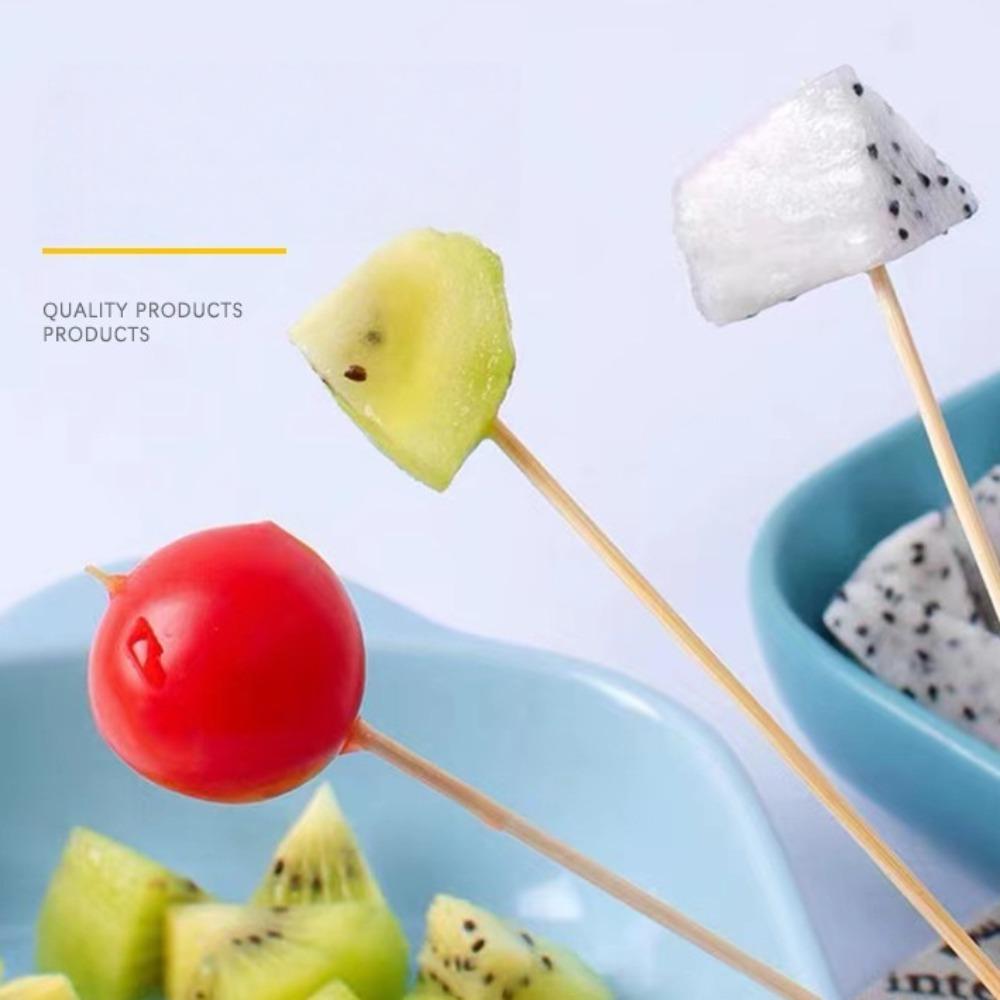 100Pcs Disposable  Colorful Strawberrie Watermelon Bamboo  Picks Buffet Food Fruit Forks For Wedding Birthday Party Decor