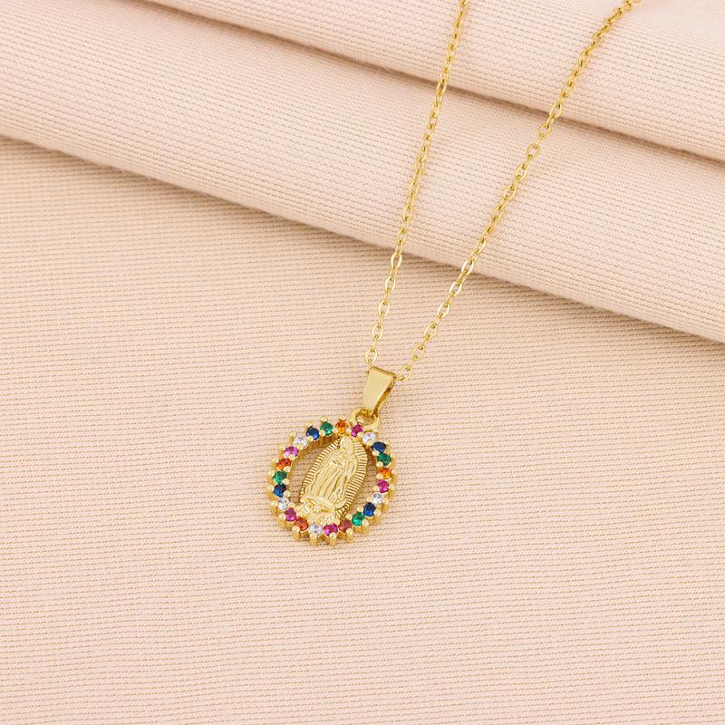 Bohemian Colored Diamond Goddess Titanium Steel Necklace - Women's Stainless Steel Clavicle Chain