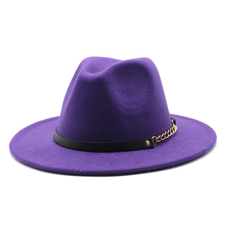 British Style Men And Women Jazz Woolen Hat Big Eave Hat Classic Woolen Hat