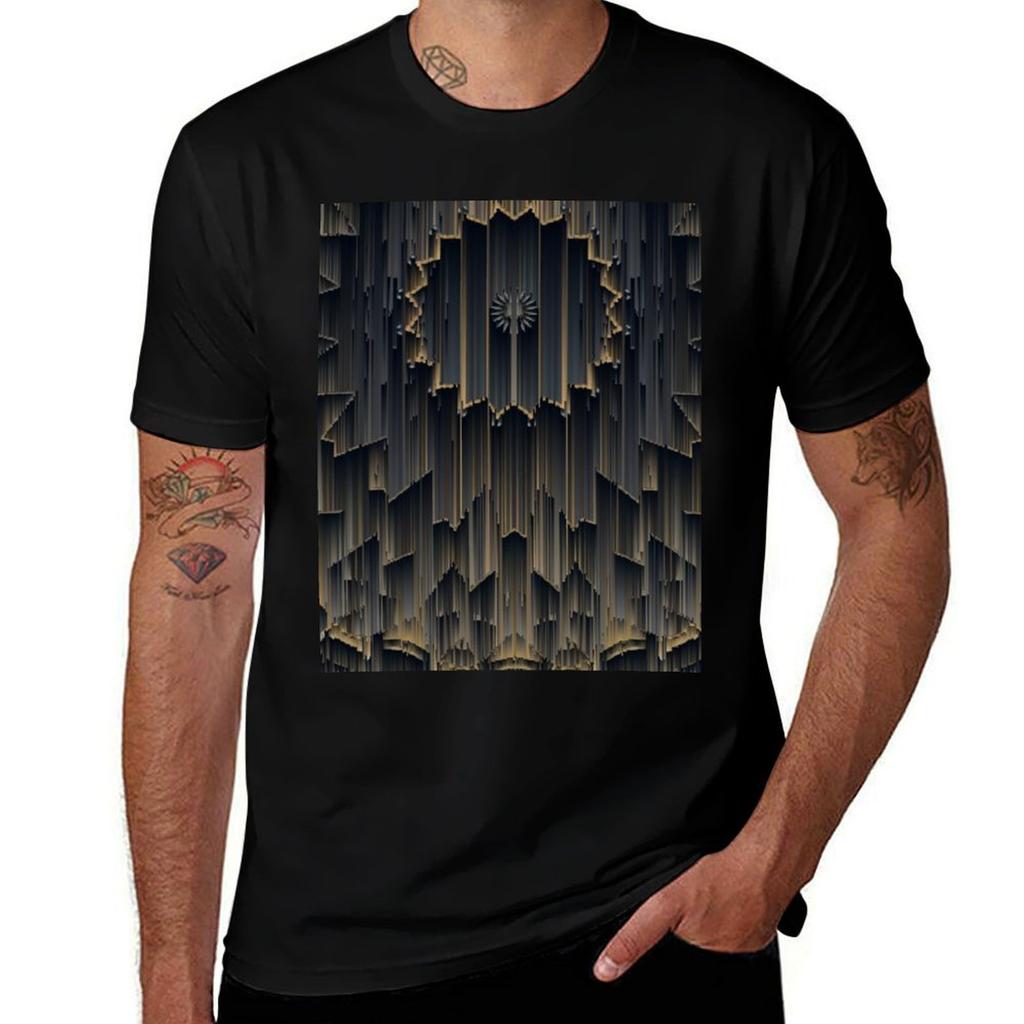 Black Brown And Gold Motif Pattern Tshirt Cotton Tshirt 100 Unisex T Shirts Cotton Tshirt
