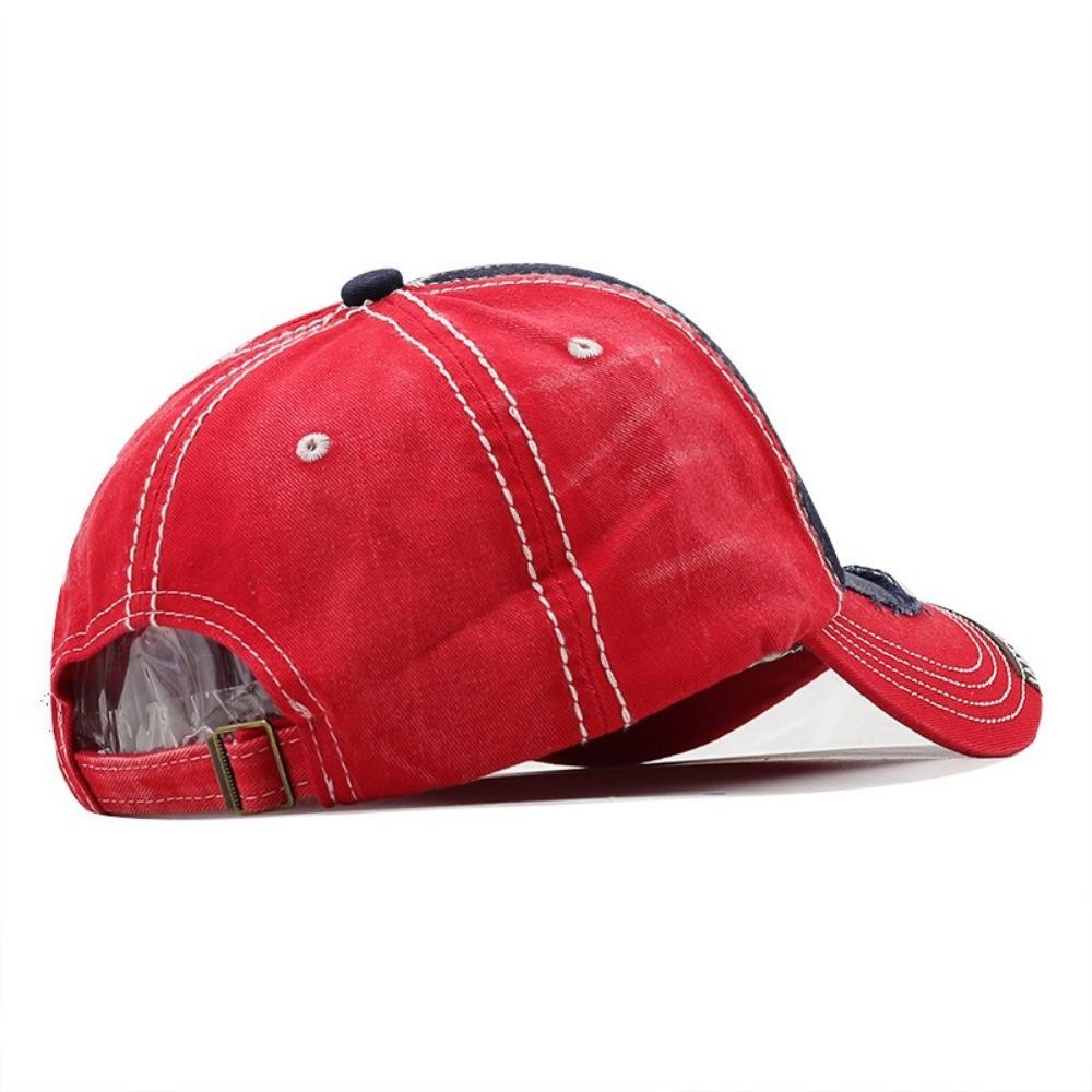 Vintage Embroidery Hip-Hop Alphabet Lettering Baseball Cap New Unisex Sunshade Color Breathable Trendy Fashionable Washed Cotton Sun Hat Streetwear