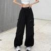 Winter Solid Casual Baggy Cargo Pants Women Harajuku Oversize Y2k Wide Pants Female Korean Fashion Sports Retro Trousers 2026