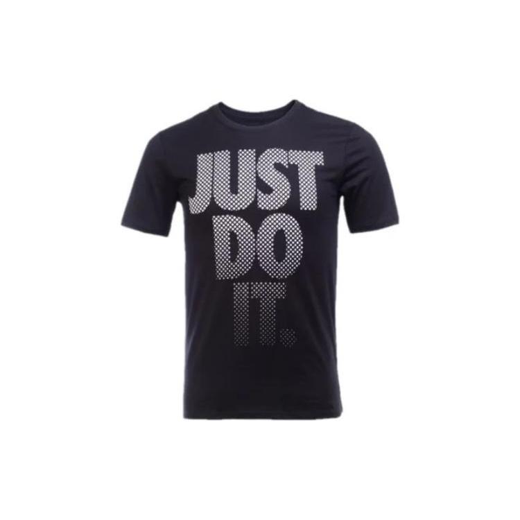 Men s Nike Alphabet Printing Round Neck Pullover Black T-Shirt 804996-010 XL
