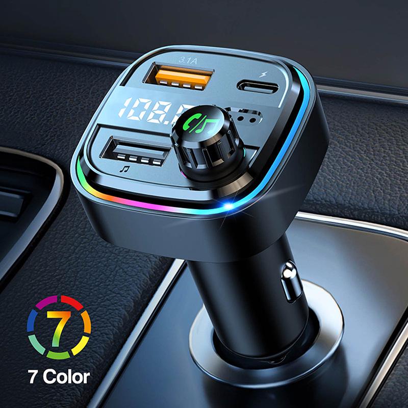 Bluetooth MP3 Car FM Charger with Digital Display & Fast Charging