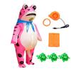 Inflatable Frog Costume for Adults Kids Funny Blow Up Frog Costume with Air Pump Frog Onesie Suit for Halloween Party