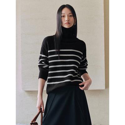 PEACEBIRD Women's Striped Knit Sweater