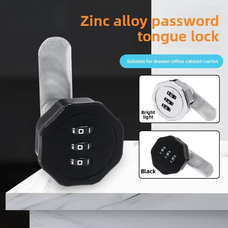 Cadenas à combinaison 3 chiffres en alliage de zinc Antivol Sécurité Pour Armoire Tiroir Meuble Boîte aux lettres