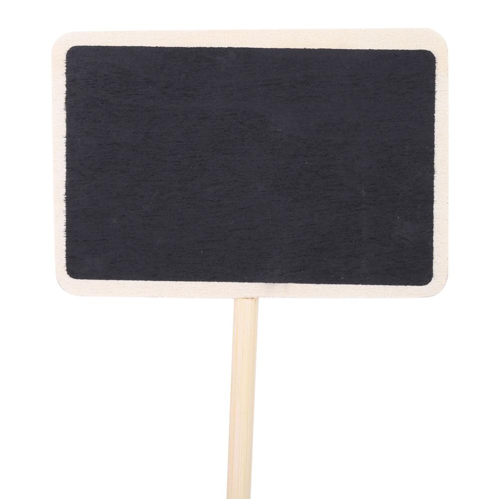 10 stuks houten mini-schoolbordjes met plantenlabels, lange ronde staaf, prikbord voor tuin en bruiloft