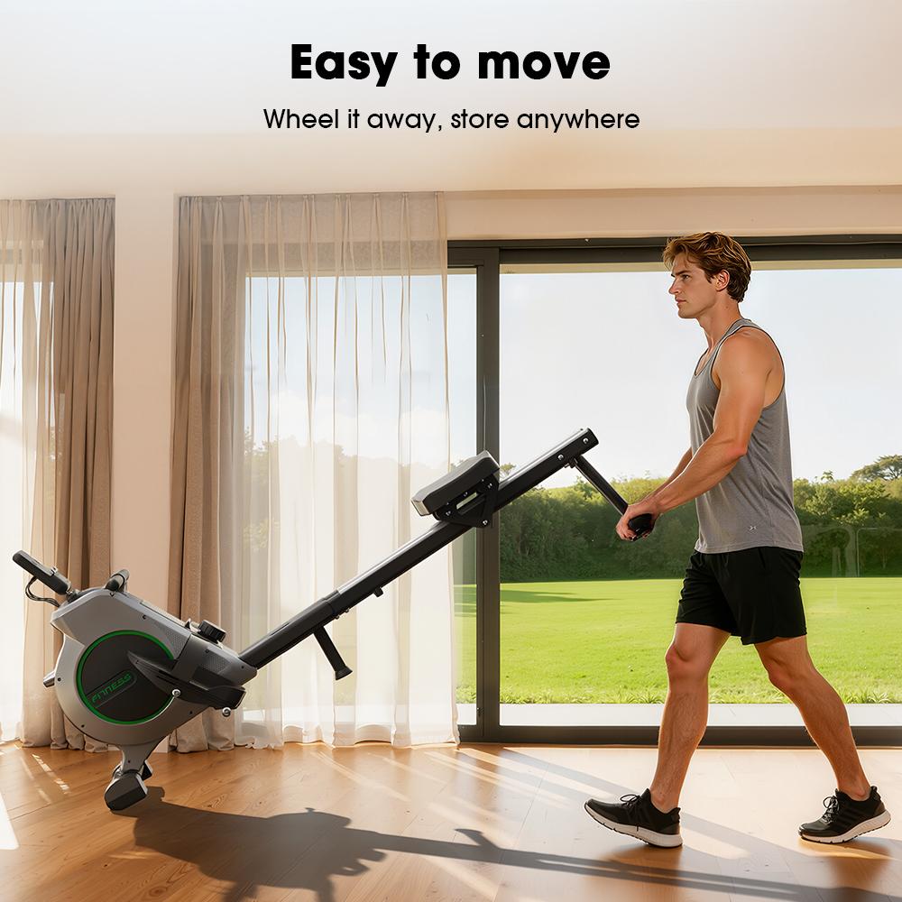 Rowing Machine,16-Level Resistance,With Digital Display,XL Soft Seat,Indoor Silent Rowing Machine Black QK530