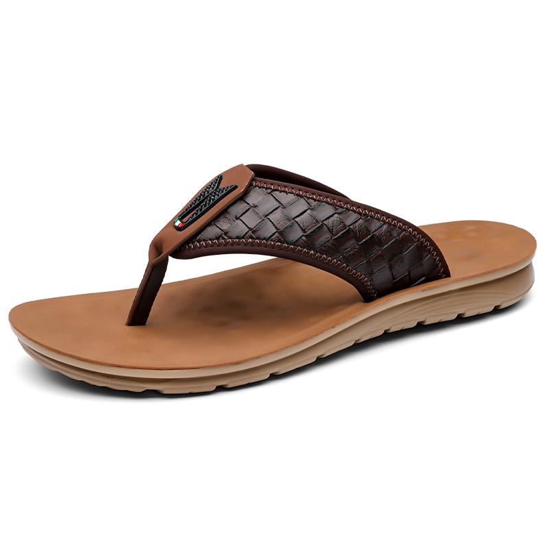 

Fashion High Quality New Luxury Men s Summer Fashion Knit Pattern Slippers Cool Breathable Anti-slip Outdoor Trendy Beach Shoes 46