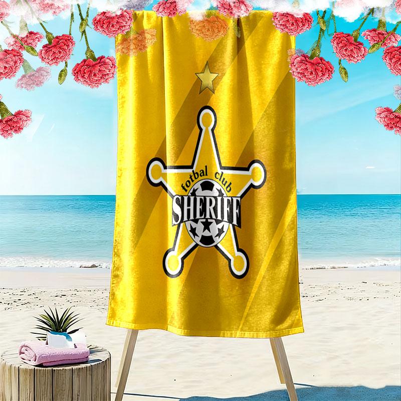 FC Sheriff Print Beach Towel, Large Soft Quick Dry Towel for Beach Camping Swimming