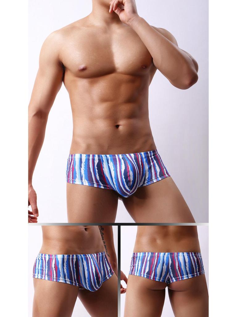 European and American Low-Rise Men's Head Print Mesh Underwear with Moisture-Wicking and Breathable Fabric