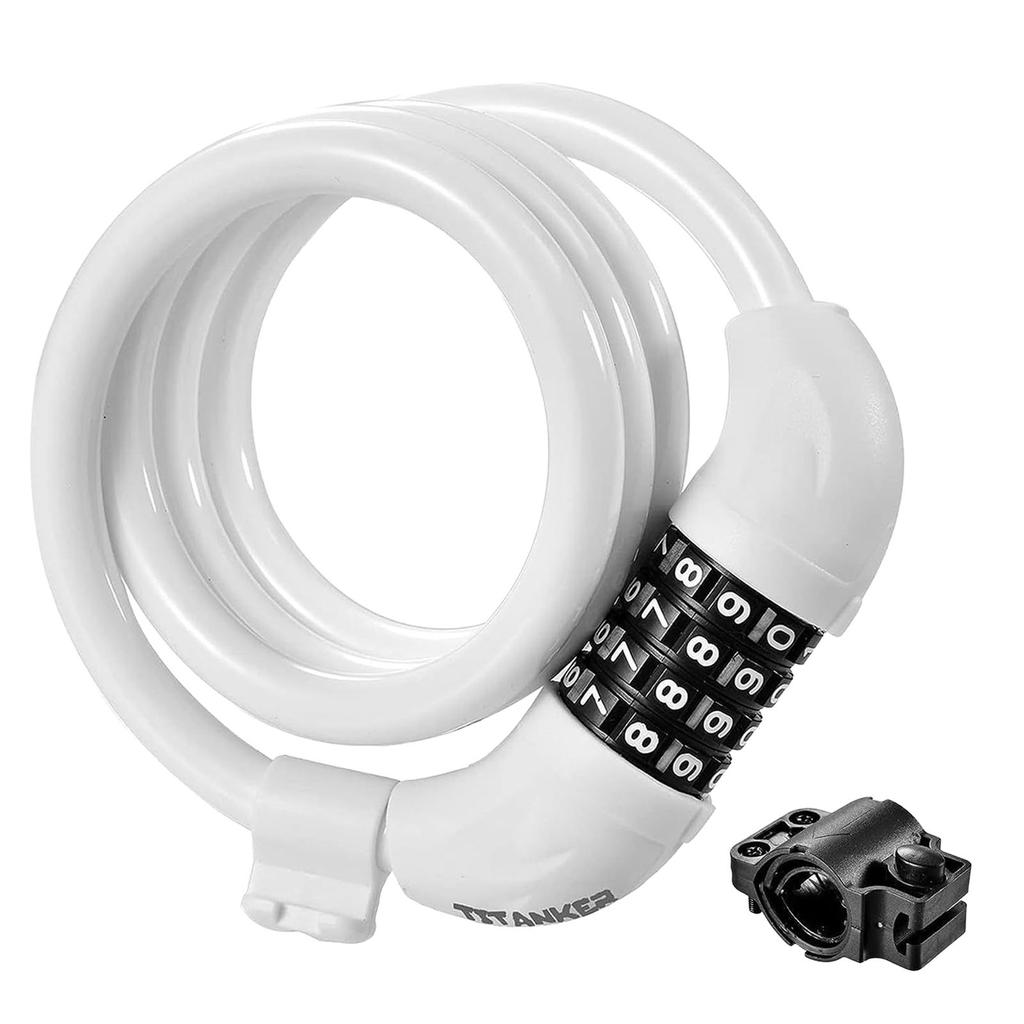 Bike Combination Lock Four Digit Fixed Code Steel Cable Anti Theft Lock For Mountain Bike And Motorcycle
