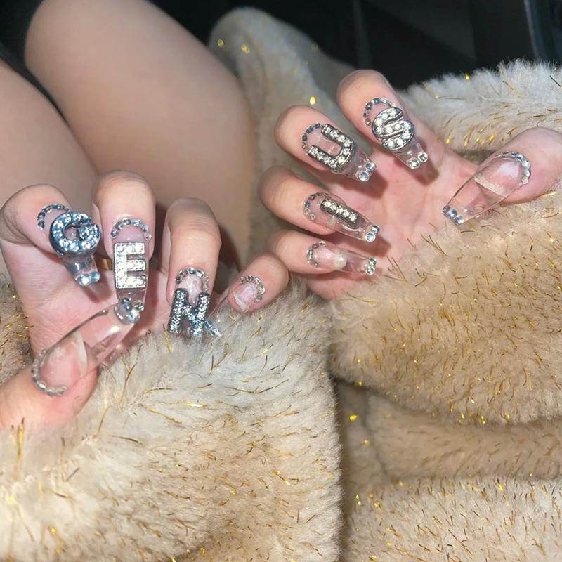 26Pcs Alphabet Pendant Necklace Alphabet Patch Diy Decorations Zinc Alloy Letters Bracelet Glitter Wristlet