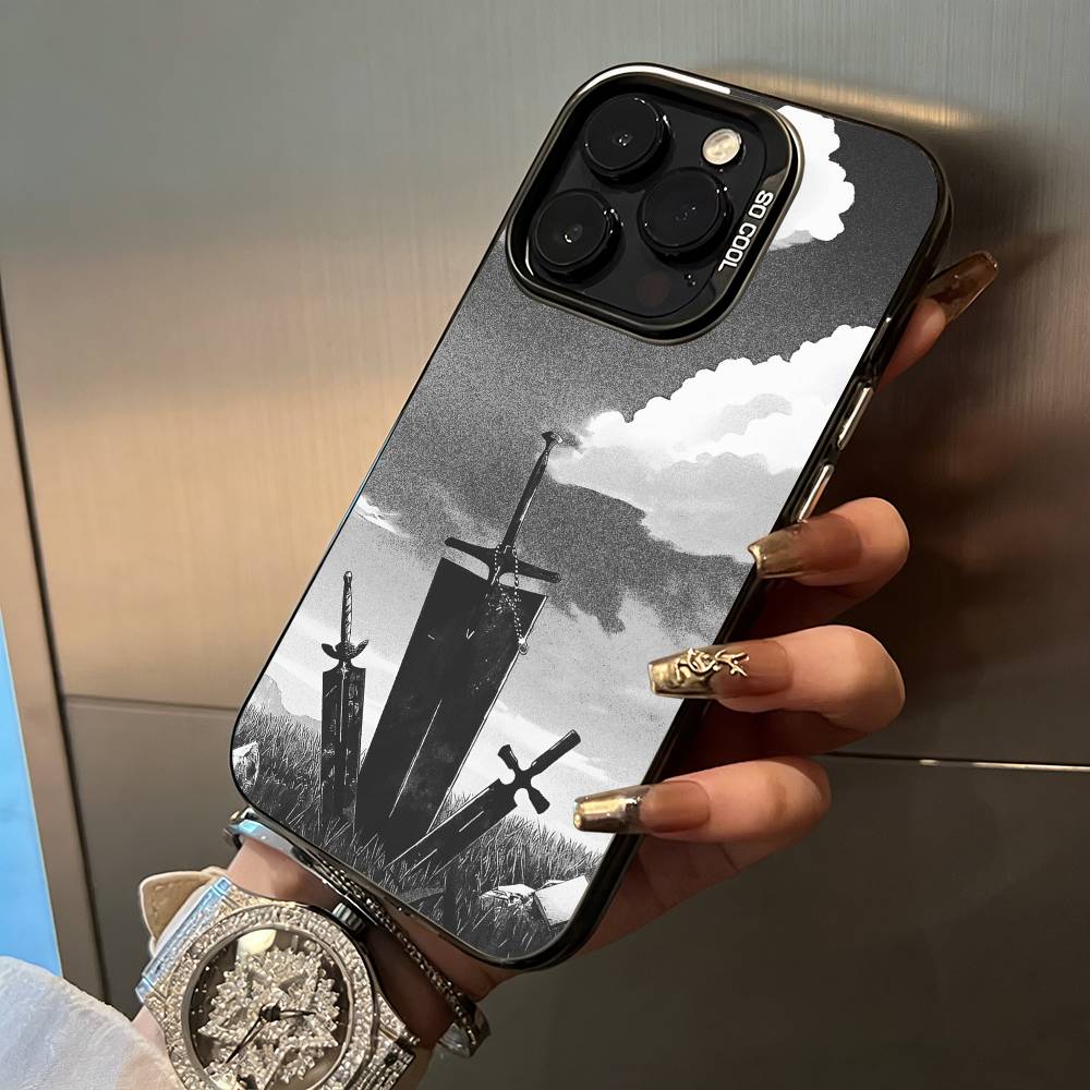 Black Clover For iPhone 17 16 15 14 13 12 11 Pro Max XS 17 Air Silicone Colored Silver Bumper Cover
