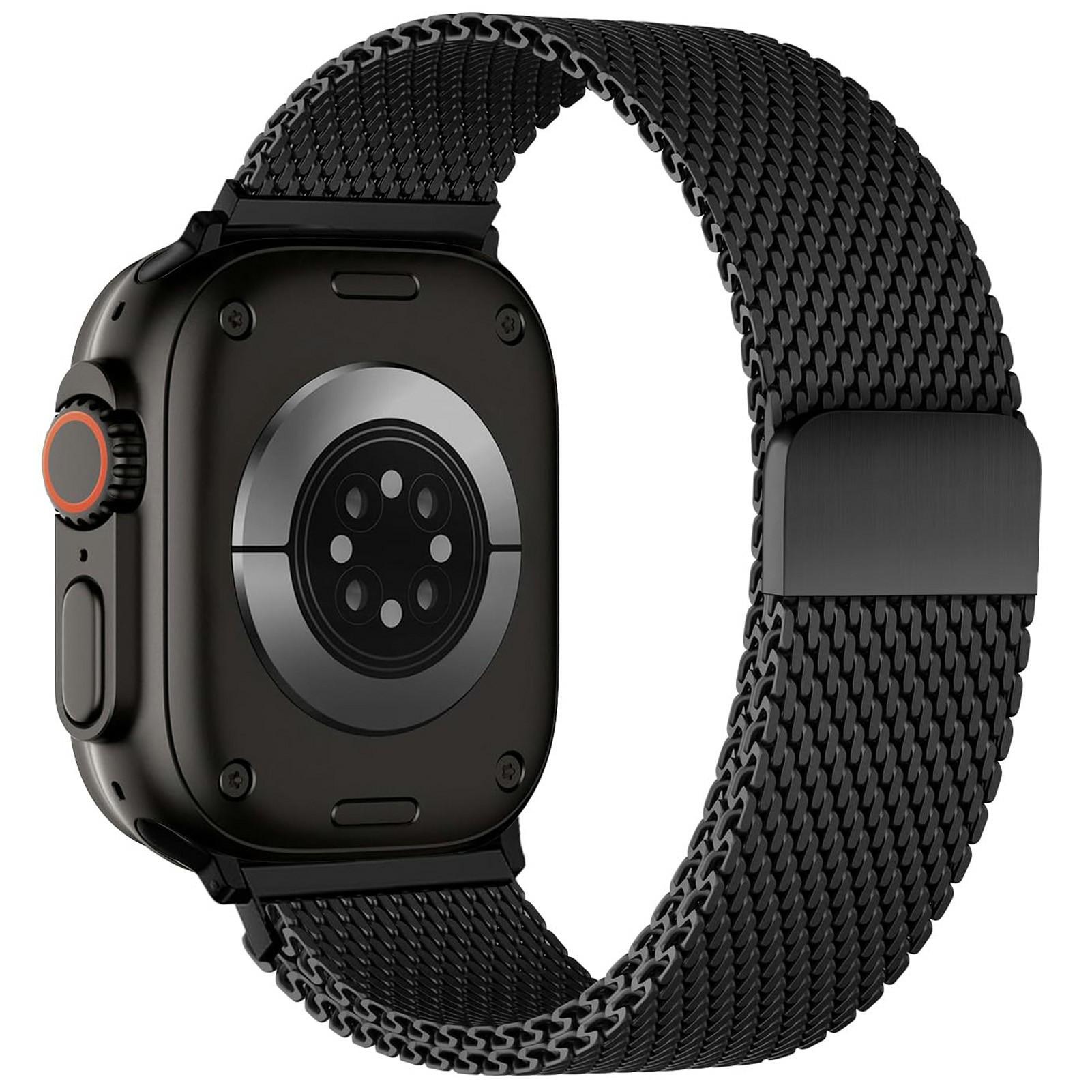 

Thick Mesh Black Strap for Apple Watch Series 10 Ultra 9 8 7 SE 6 5 4 3 2 1 46mm 49mm 45mm 44mm 42mm Milanese Metal Watch Band Magnetic Clasp A