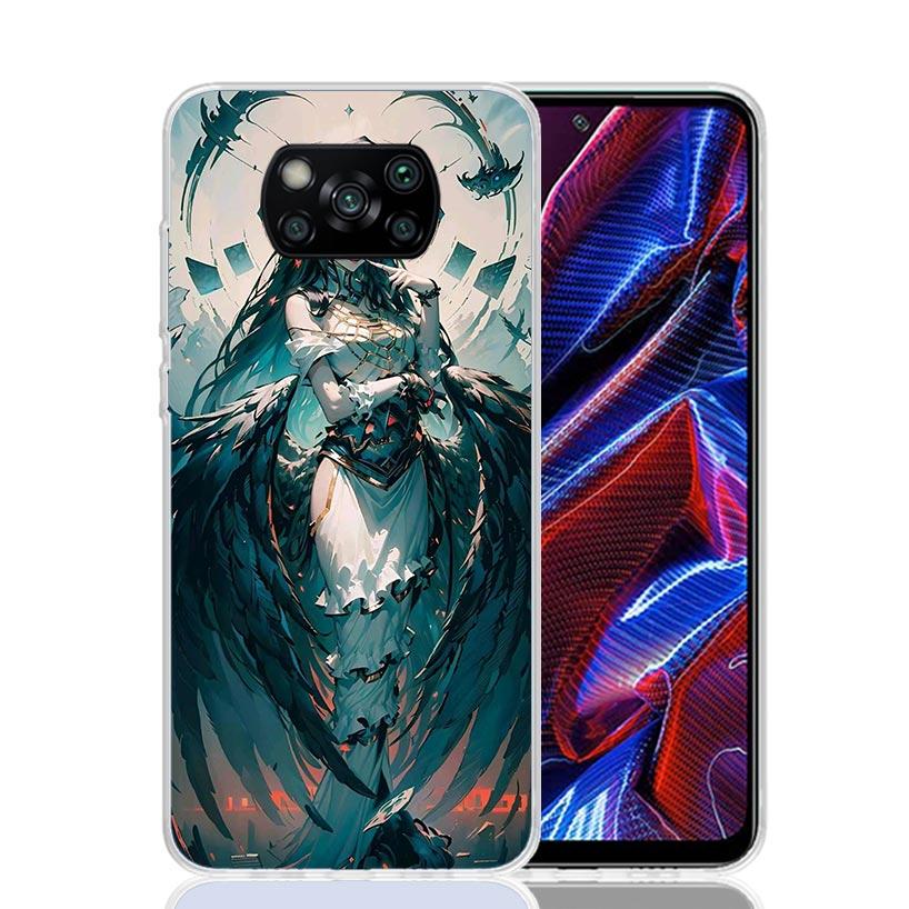 Albedo Overlord Anime Phone Case For Xiaomi Poco X7 X6 X5 Pro F7 Ultra Redmi 15C 15 13 13C 12 12C 10 10A 10C 9 9A 9C 9T Cover Po