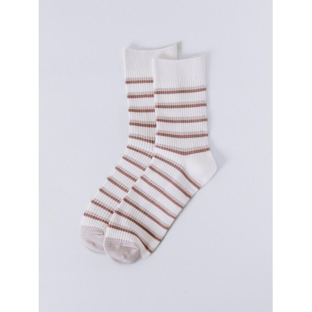 

DaiSo Women S Line Mid Thigh SockS Ivory