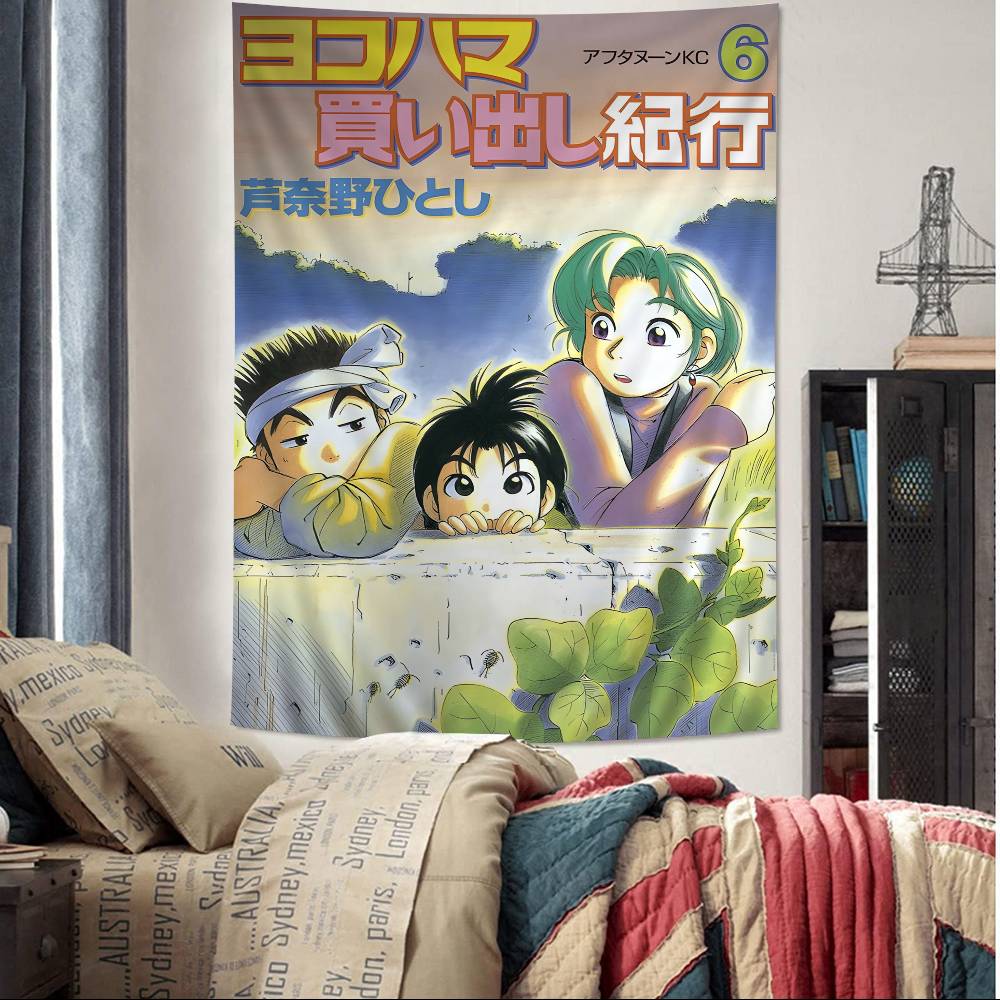 Hot YYokohama Kaidashi Kikou Printed Large Wall Tapestry Hanging Tarot Hippie Wall Rugs Dorm Cheap Hippie Wall Hanging