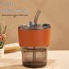 Hayu Bamboo Joint Glass Cup with Straw 400ml