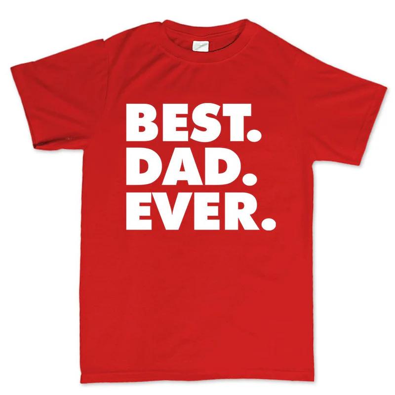 Best Dad Cotton TShirt Casual Athletic Fit Unisex Fitness Muscle Red S