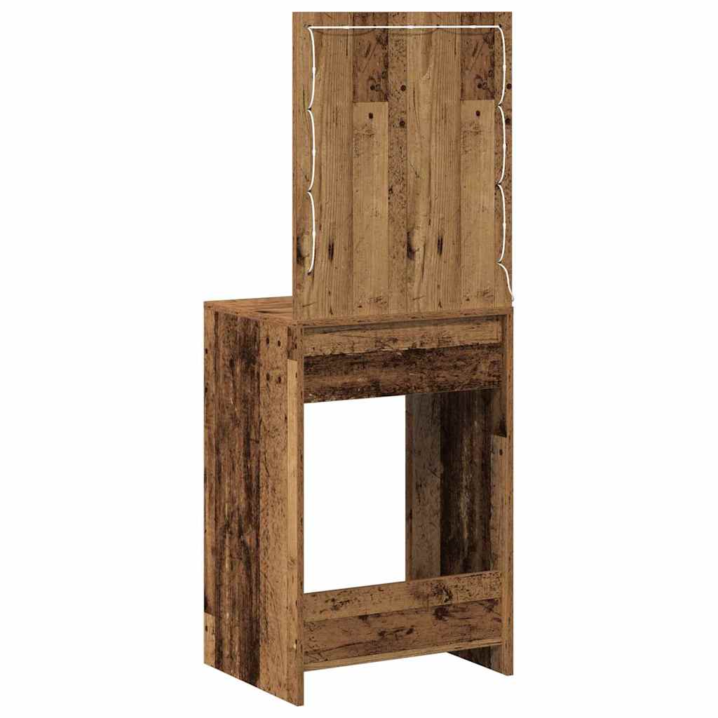 Vintage style Makeup Table with Mirror Reclaimed Wood Look 50 x 41 x 135 cm Engineered Wood