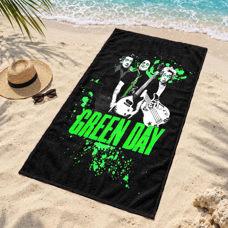 Green day Microfiber Beach Towel Quick Dry Sand Free Lightweight Beach Towels for Travel Swimming Camping