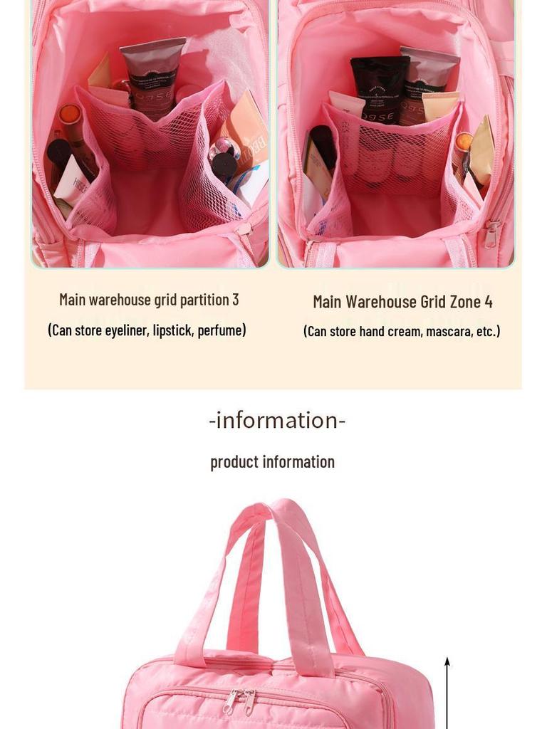 2025 Fashionable Minimalist Women's Large-Capacity Travel Makeup Bag - Portable, Lightweight, Partitioned Storage for Toiletries