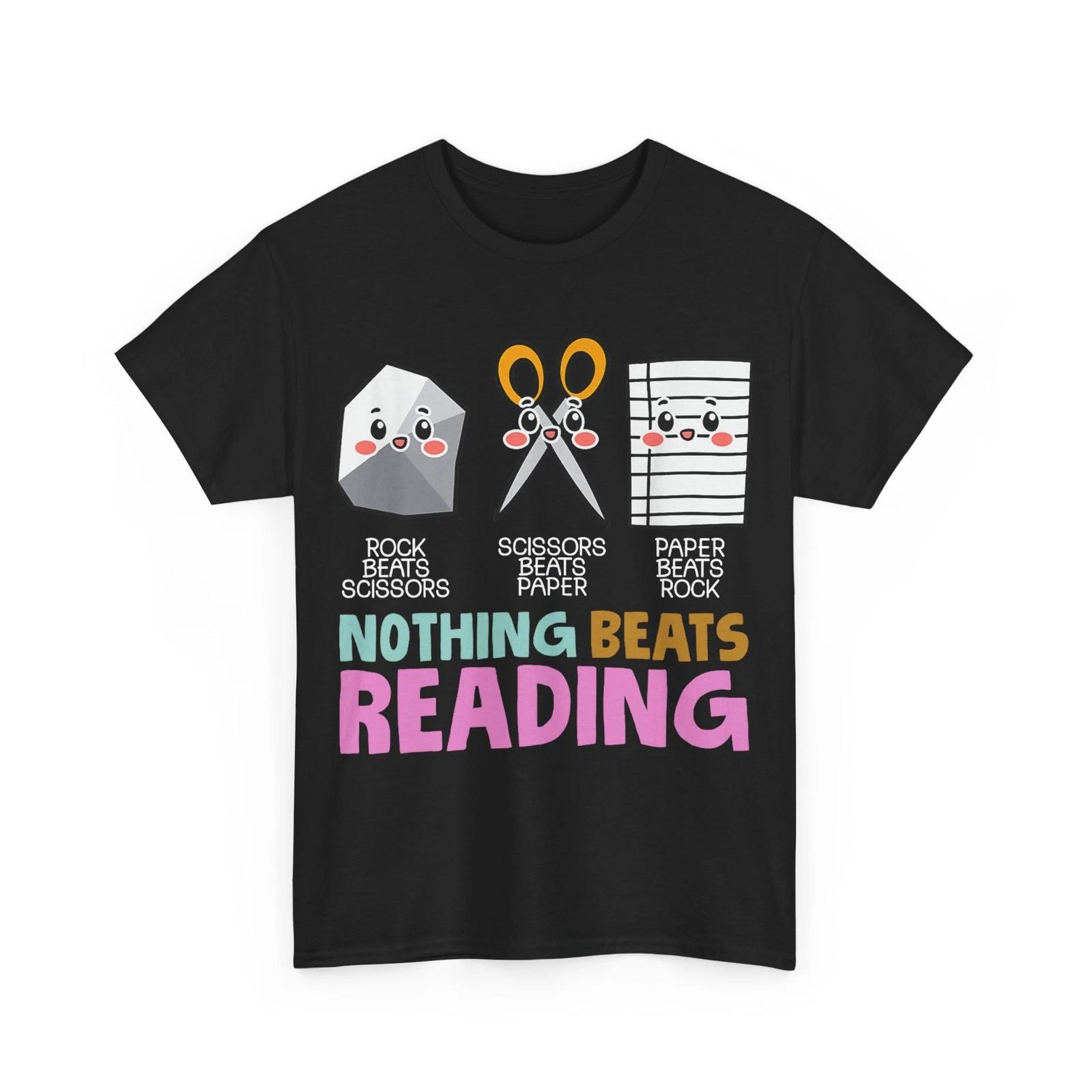 Rock paper scissor nothing beats reading T shirt XL