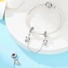 Original Pink Heart Cat Chain Locking Chain Bear Butterfly Charmscopper Bead Fit Bracelet Women Jewelry Diy Accessory Gift