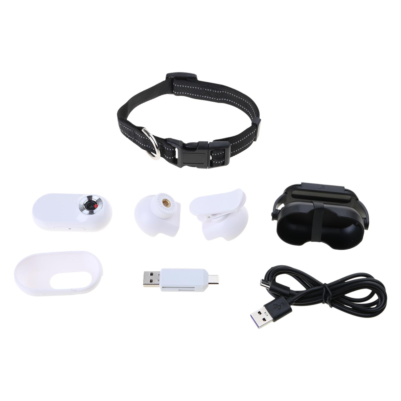

Pet Surveillance Collar Camera with Video Recording Indoor Pet Activity Monitoring Tracker Body Camera for Cats and Dogs белый