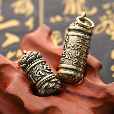 Keychains Brass Buddha Guanyin Hanging Pill Box Medicine Case Container Bottle