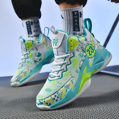 New Basketball Shoes Men's Mesh Fly Weaving Summer Actual Combat Cement Sports Running Boys' Youth Student Sneakers