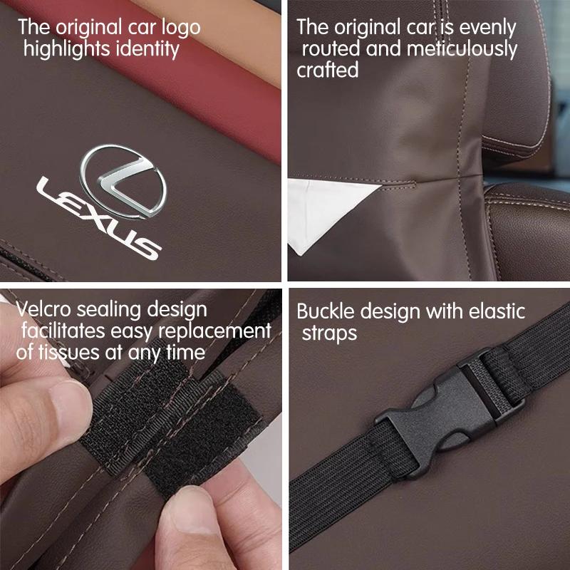 2026 Hot Interior Stickers Car Tissue Box Organizer Tissue Bag For Lexus GX470 CT200H IS300H IS200 IS250 RX350 RX GX460 NX200 NX WA1