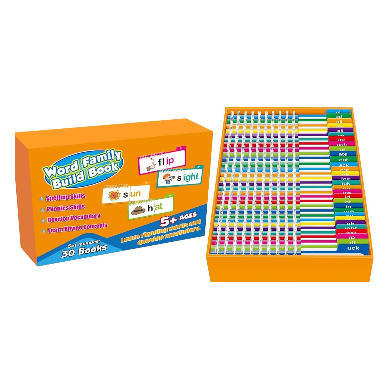 

30 римованих фліпбуків для читання, карток із сімейством слів, карток із букварним словником, навчальних ігор для читання