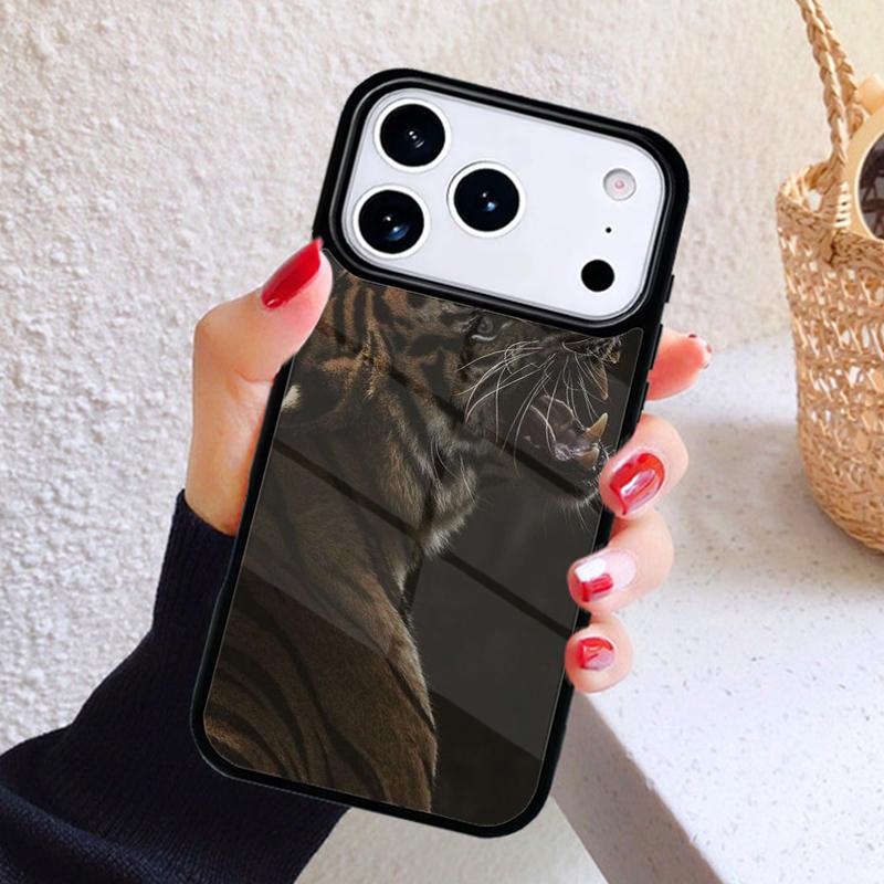 Tiger Bearing Teeth Roar Phone Case For iPhone 17 Air 16 15 14 13 12 11 Pro Max Plus