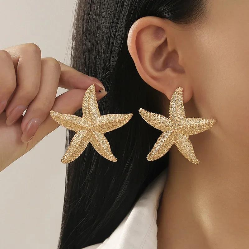 Cross-border Hot Sale, Summer Starfish Earrings, Simple Fashion Trend Starfish Element Women's Earrings