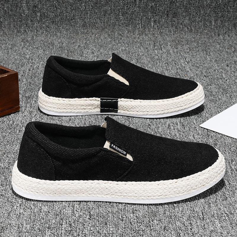 Tênis Casuais Slip-On de Lona Brancos Masculinos para Primavera, Respiráveis Estilo Old Beijing