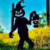 Scary Zombies Alloy Garden Stake Decorations, Eye Catching Front Yard Horror Decor, Craft with Scary Black Decorative Pile for Halloween Party