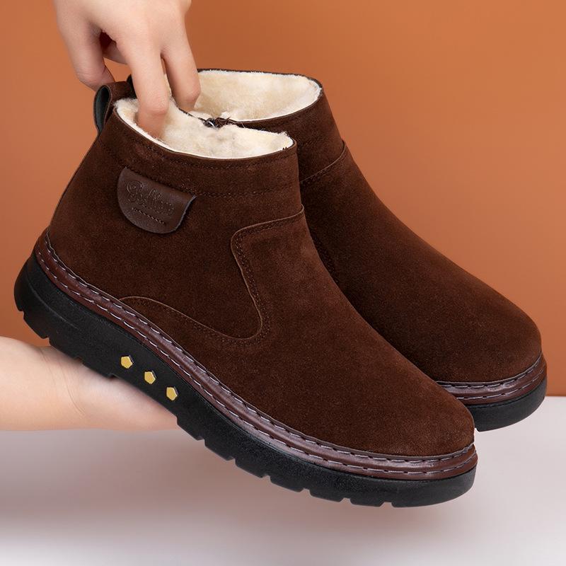 Men s Winter Snow Boots Warm Velvet-Lined Non-Slip High-Top Wool Leather Shoes 42 2450₽