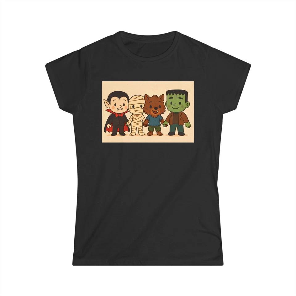 

Cute Halloween Monster Tee, Retro Graphic T-Shirt, Casual Halloween [...] XL